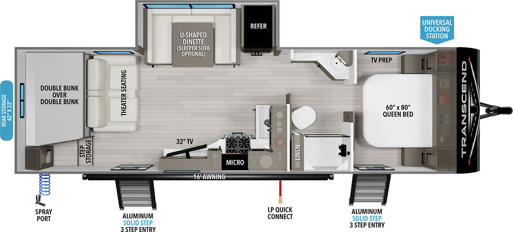 Image of floorplan for 2024 TRANSCEND XPLOR 265BH by GRAND DESIGN
